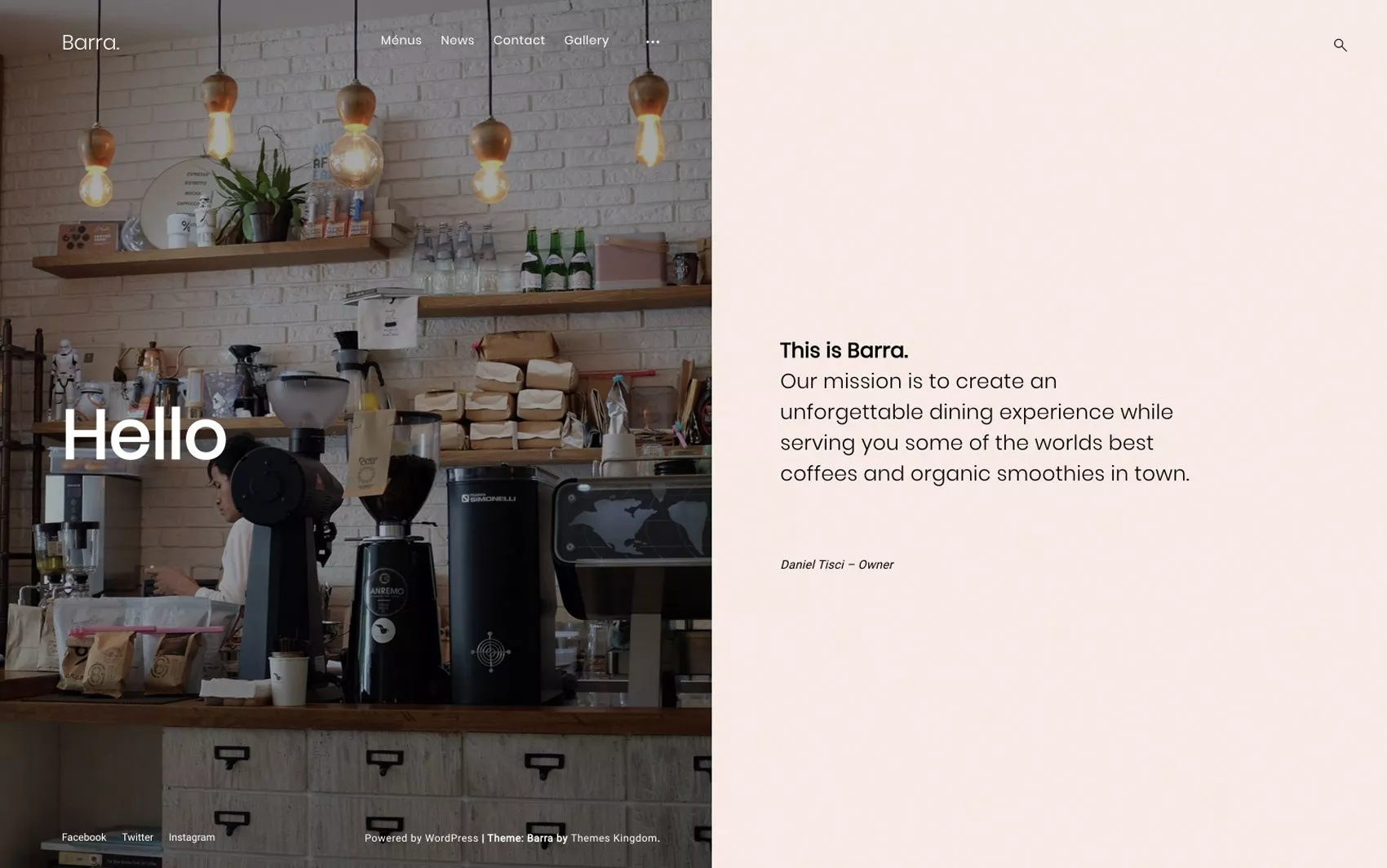 Barra - Coffee shop WordPress theme - ThemesKingdom